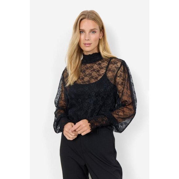 SOYA CONCEPT Tops - NWT SOYA CONCEPT Vallie Black Lace Longsleeve Top